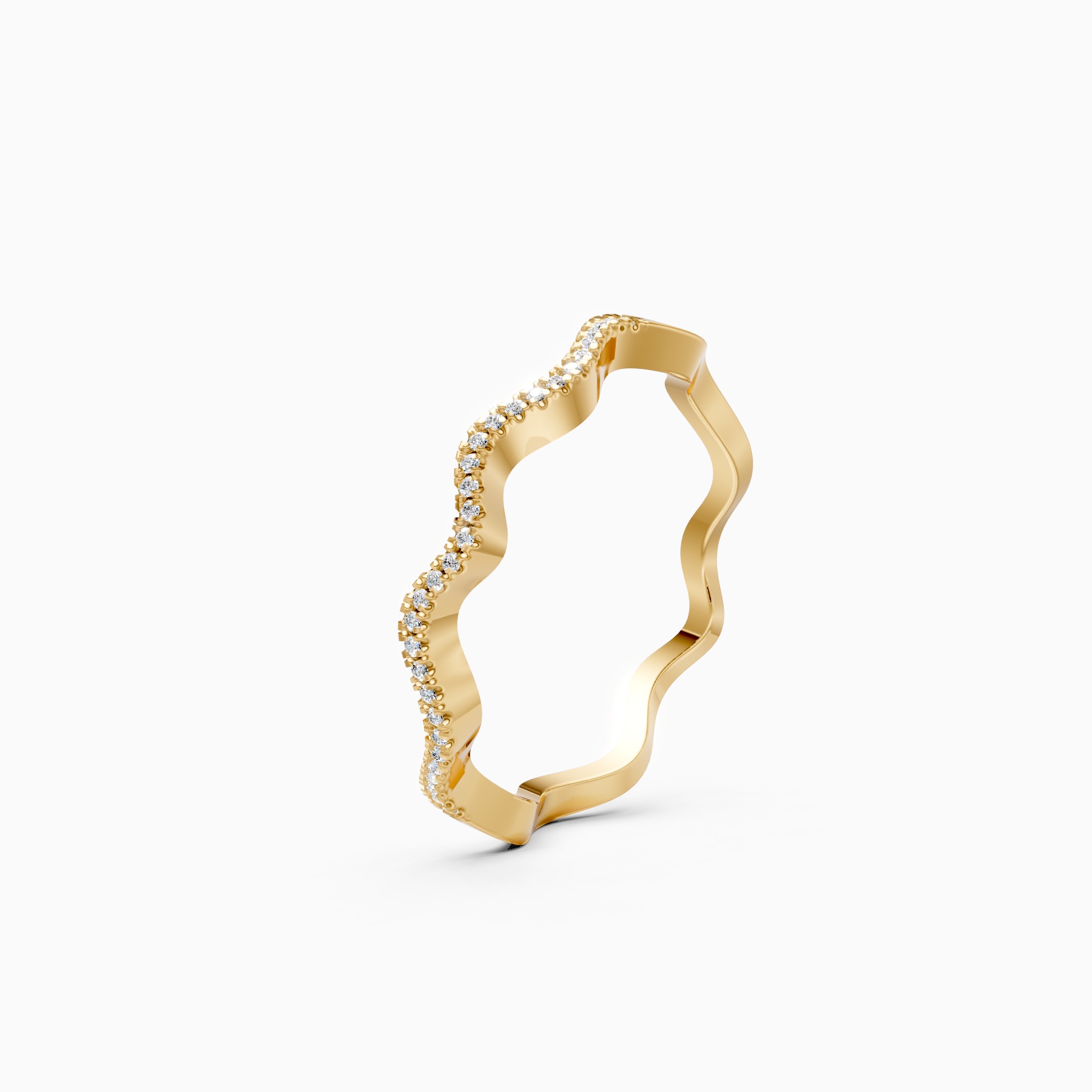 Lavish Wave Diamond Eternity Wedding Band
